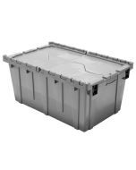 Attached Lid Container with Traction Bottom, 27 x 17 x 12", Grey