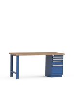Workbench with two L Cabinets, Laminated Hardwood Top (72"W x 30"D x 34"H)