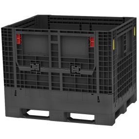 Collapsible Bulk Box (2 Gates) 48 x 40 x 34", Black