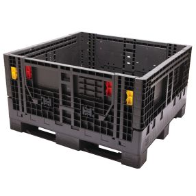 Collapsible Bulk Box (2 Gates) 48 x 45 x 25", Black