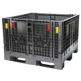 Collapsible Bulk Box (2 Gates) 48 x 45 x 34", Black