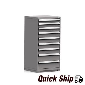 Heavy-Duty Stationary Cabinet (with Compartments), 9 Drawers (30"W x 27"D x 60"H) [Modern Gray 745]