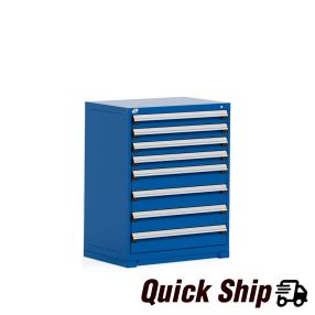 Heavy-Duty Stationary Cabinet (with Compartments), 8 Drawers (36"W x 24"D x 46"H) [Avalanche Blue 055]