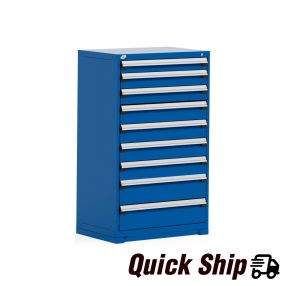 Heavy-Duty Stationary Cabinet (with Compartments), 9 Drawers (36"W x 24"D x 60"H) [Avalanche Blue 055]